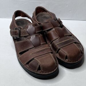 Cados Brown Leather Fisherman Sandals Mens Size 41 US 8